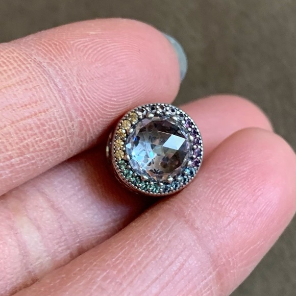 Retired Pandora Multi-Color Radiant Hearts Charm, Multi-Colored Cubic Zirconia - Picture 6 of 10